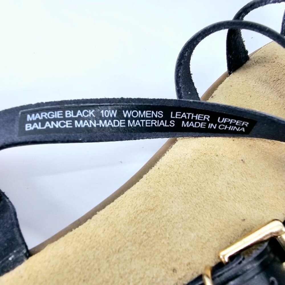 G. H. Bass Co. SUNJUNS Women's 10W Margie Black & Tan Classic Comfort Sandals - Picture 2 of 9